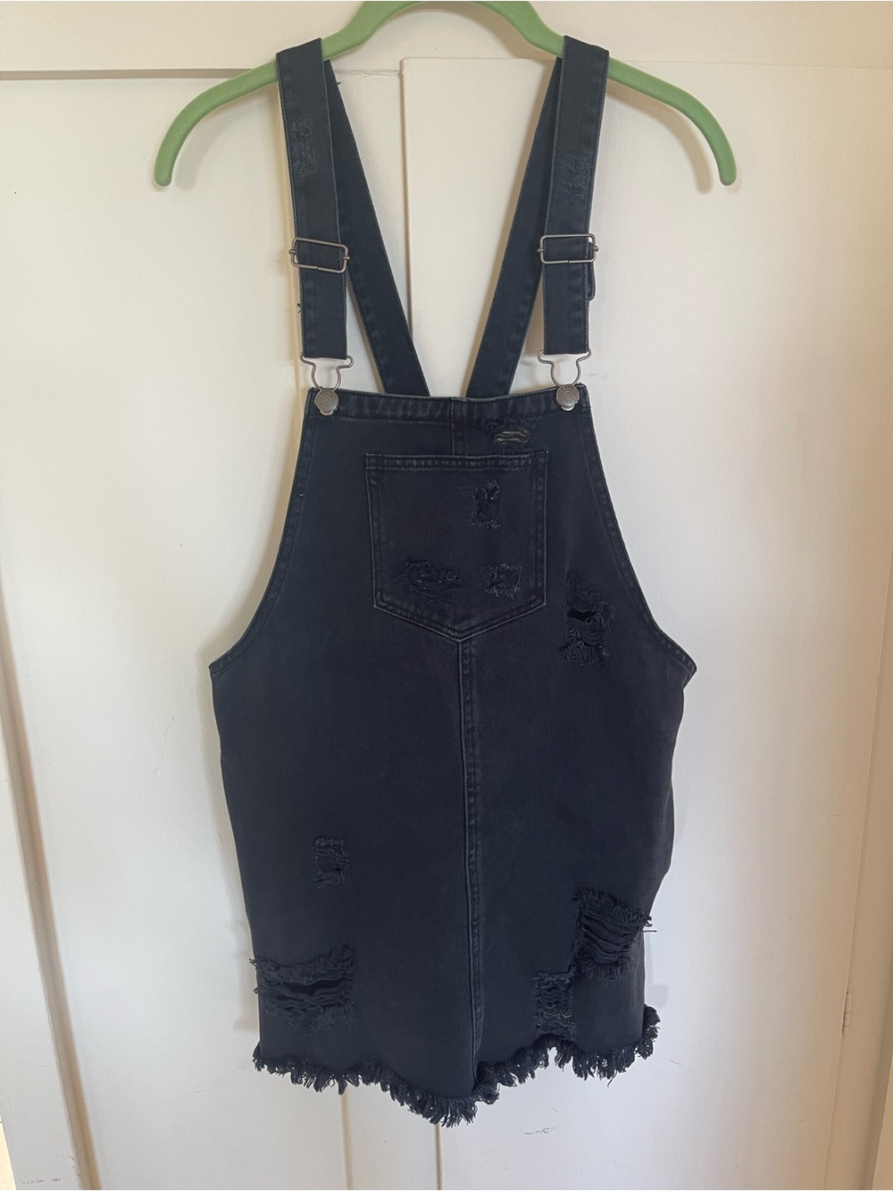 Cello Black Denim Overall Dress